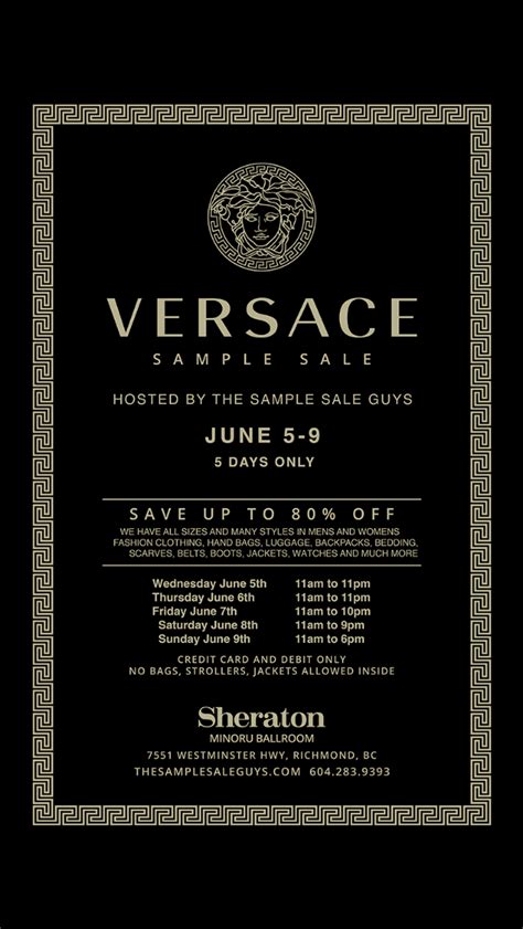 versace sample sale vancouver.